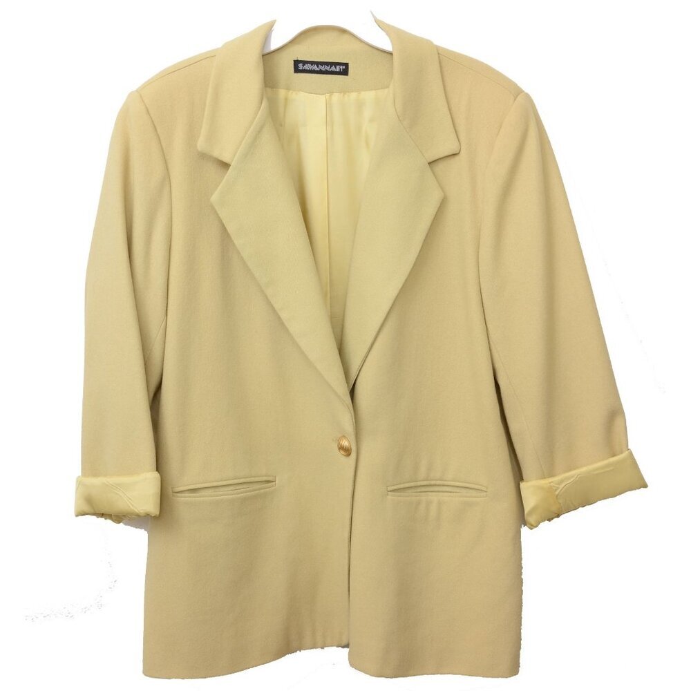 Savannah‎ Women's Plus Size 20 Gold 100% Wool Blazer Jacket